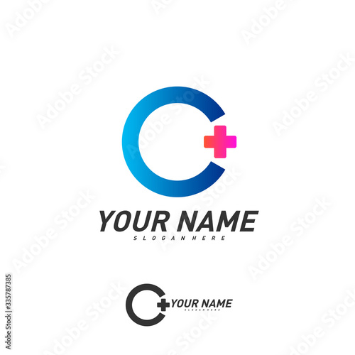 Initial C plus logo design vector template, Creative Health logo concepts