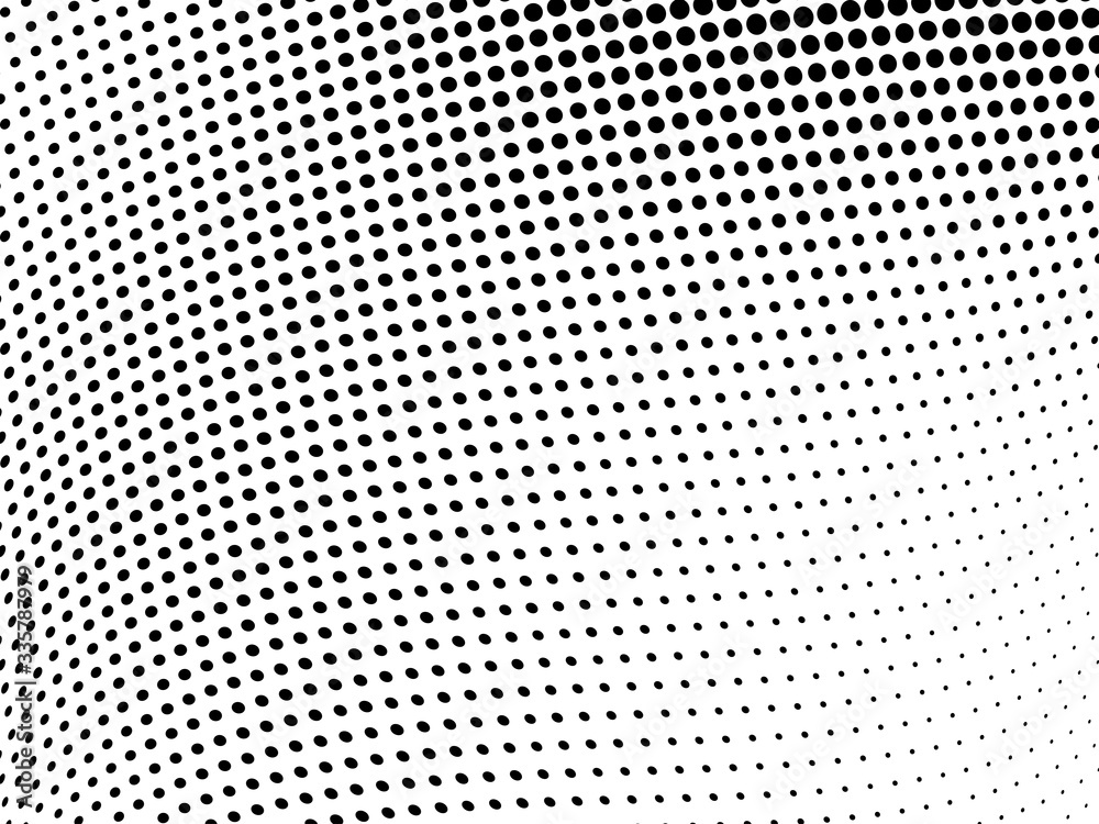 Abstract halftone wave background. Monochrome grunge pattern. Vector art texture. Template for printing on business cards, posters, wrapping paper