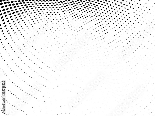 Abstract halftone wave background. Monochrome grunge pattern. Vector art texture. Template for printing on business cards, posters, wrapping paper