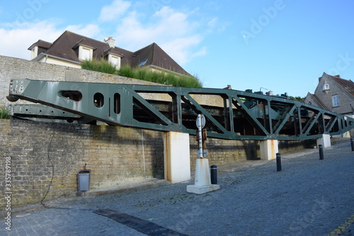 Pontonbrücke in Arromanches-les-Bains, Normandie,