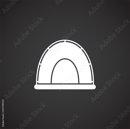 Tent related icon on background for graphic and web design. Creative illustration concept symbol for web or mobile app