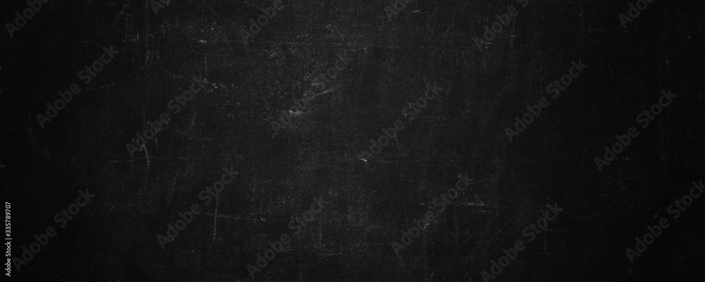 dark texture chalk board and grunge black board banner background