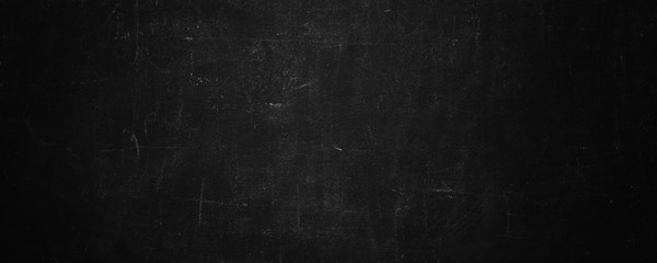 dark texture chalk board and grunge black board banner background