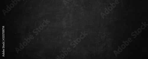 dark texture chalk board and grunge black board banner background
