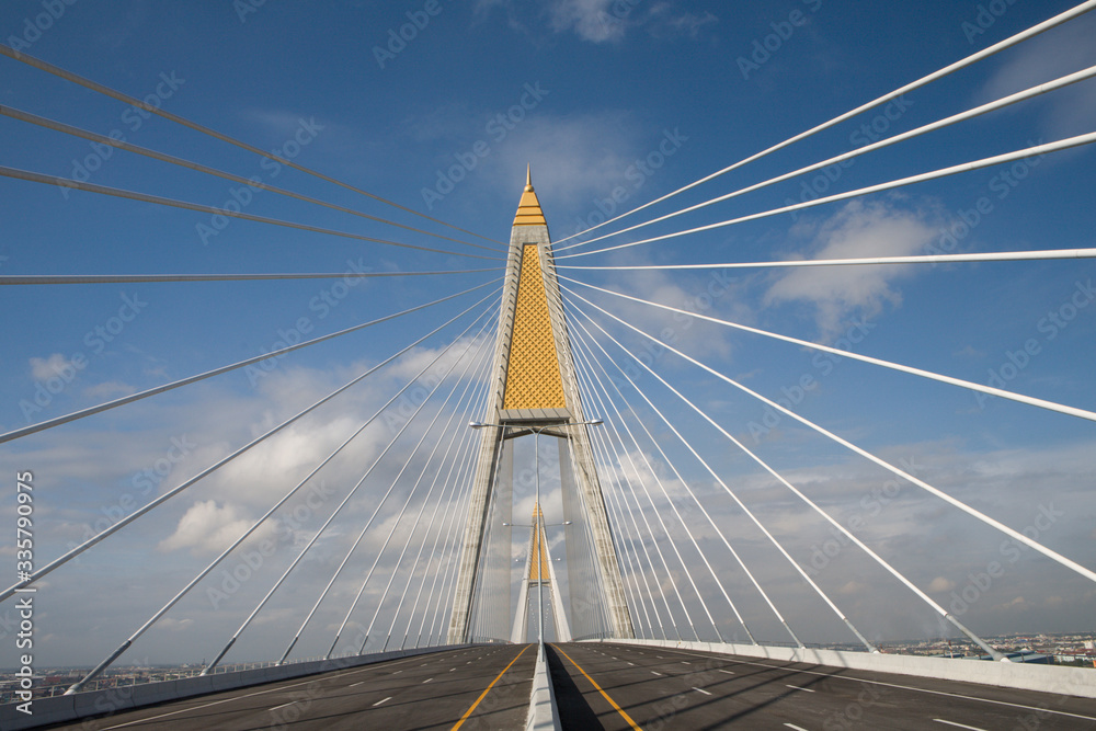 bridge, architecture, sky, cable