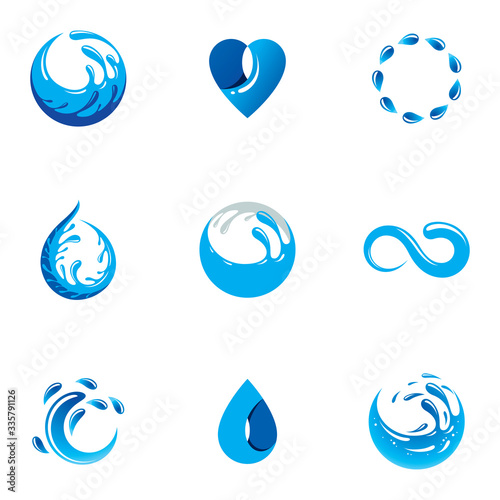 Sea wave splash vector logo...