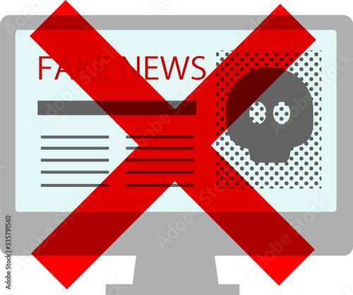 PC、フェイクニュース、詐欺、デマ、警告イメージ