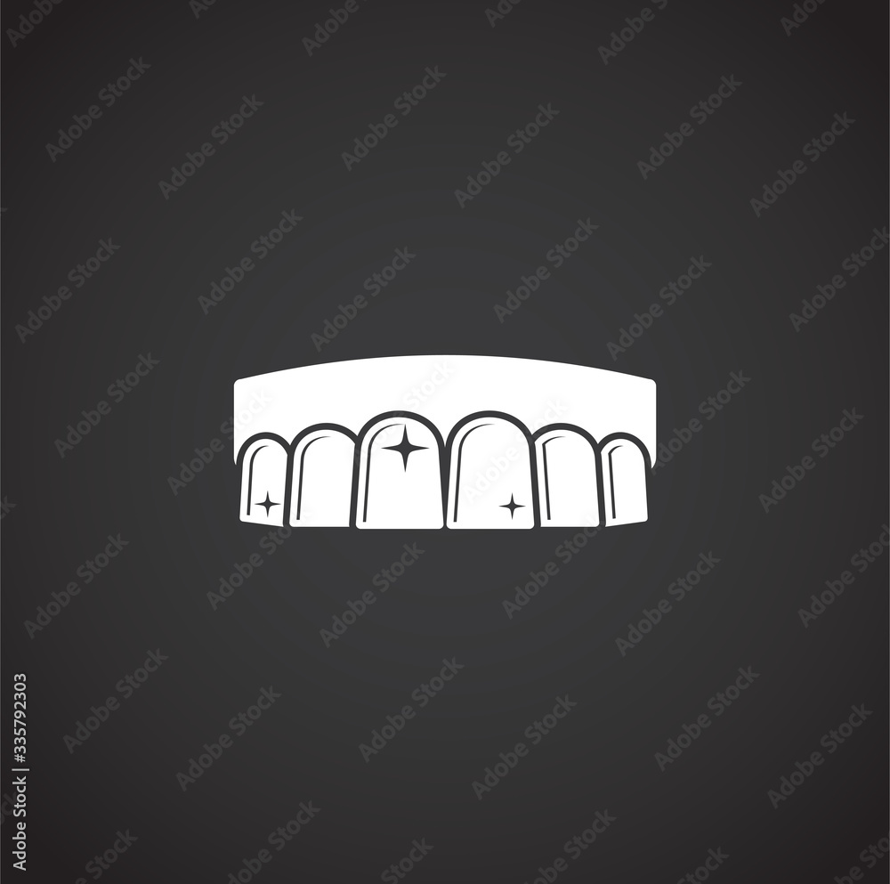 Tooth related icon on background for graphic and web design. Creative illustration concept symbol for web or mobile app