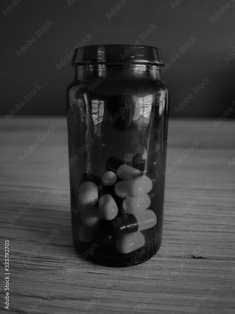 Pills in the medical bottle Pills in the medical bottle