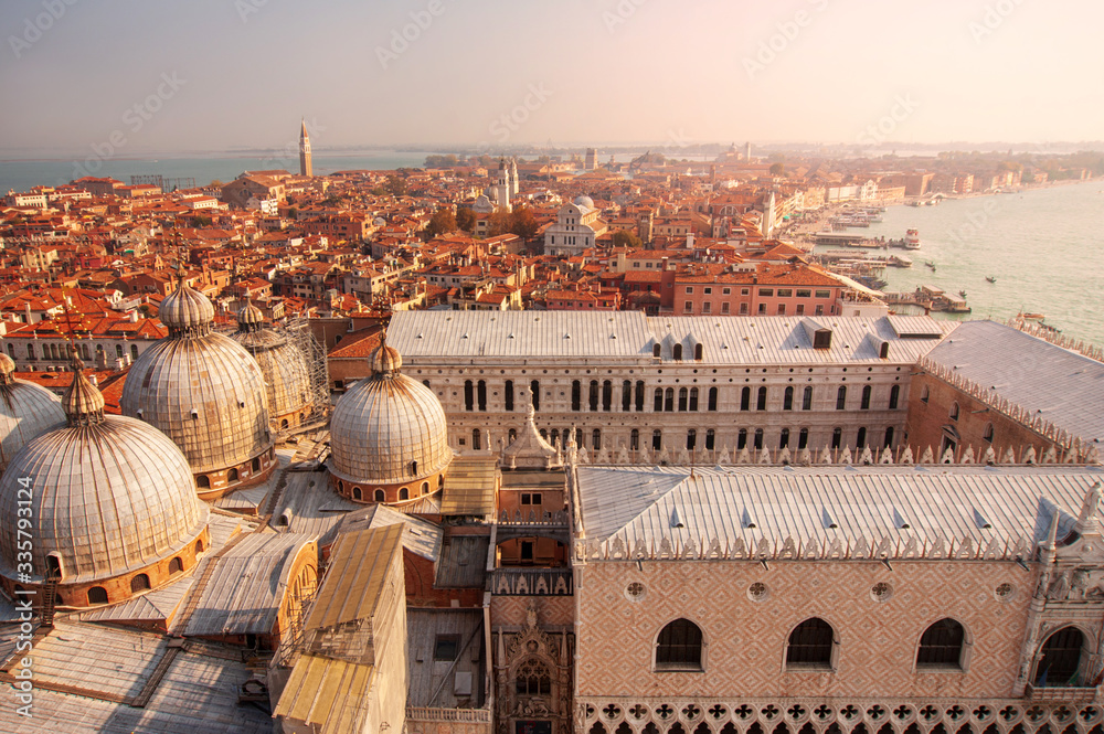 Fototapeta premium Venice,Italy. Aerial view from San Marco Campanile.