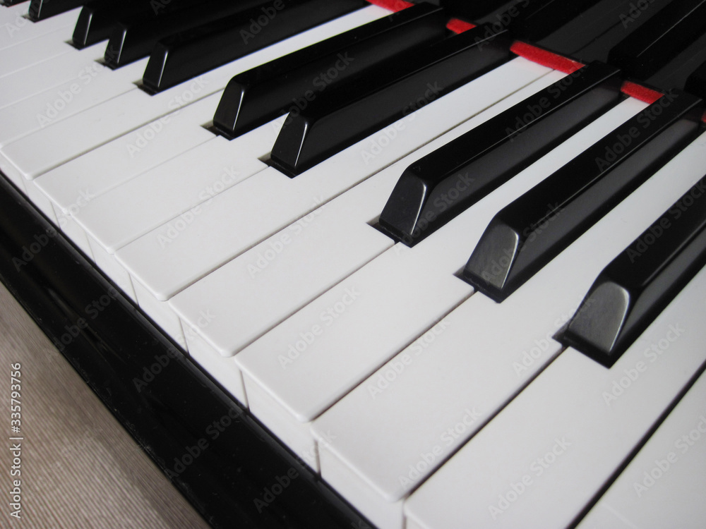 Closeup of piano keys, close frontal view Closeup of piano keys, close frontal view