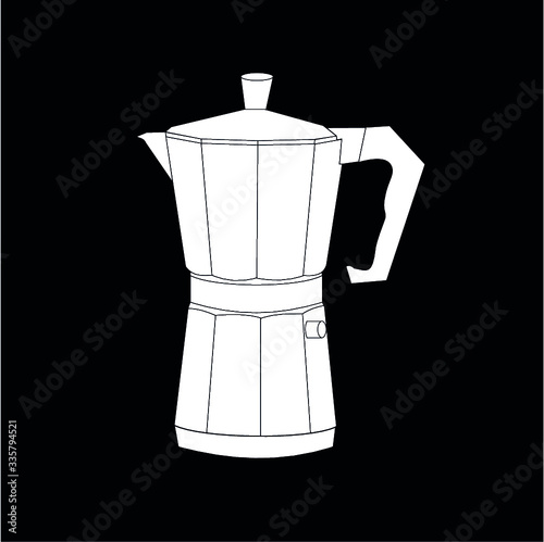 Italian coffee maker, espresso machine. coffee bean, coffee cup vector. eps 8