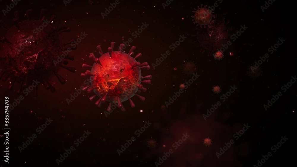 Visualisation of corona virus coronavirus COVID-2019 in microscope Visualisation of corona virus coronavirus COVID-2019 in microscope