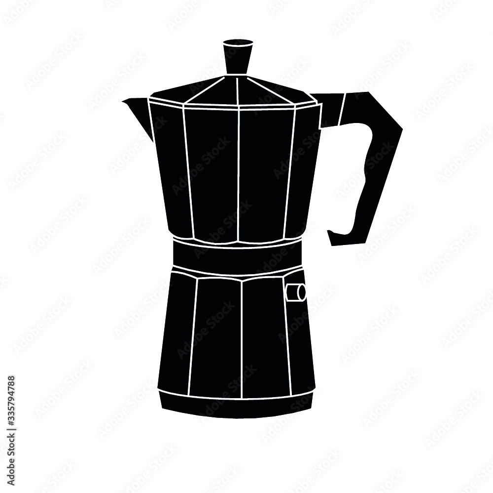 Italian coffee maker, espresso machine. coffee bean, coffee cup vector. eps 8 Italian coffee maker, espresso machine. coffee bean, coffee cup vector. eps 8
