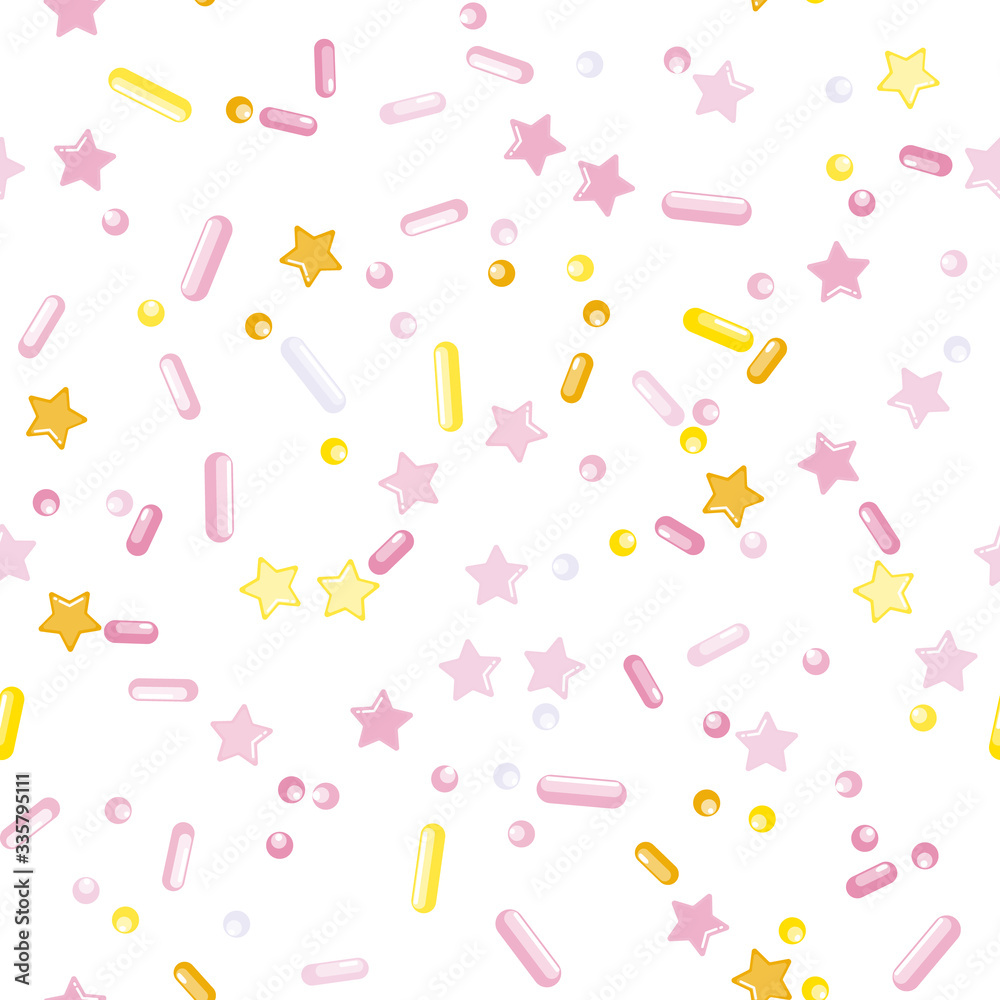 Sprinkle Cupcake Donut Topping. Seamless Pattern Sprinkle Cupcake Donut Topping. Seamless Pattern