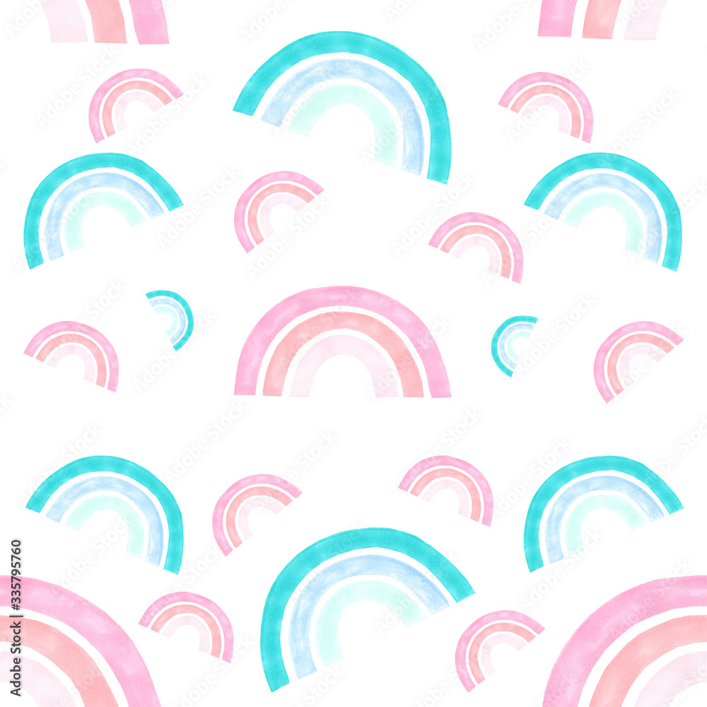 seamless pattern with a rainbow