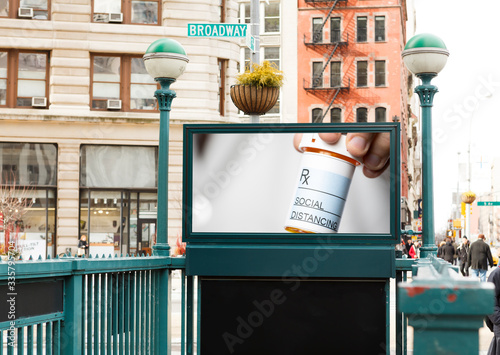 Photography A subway entrance featuring a blank sign