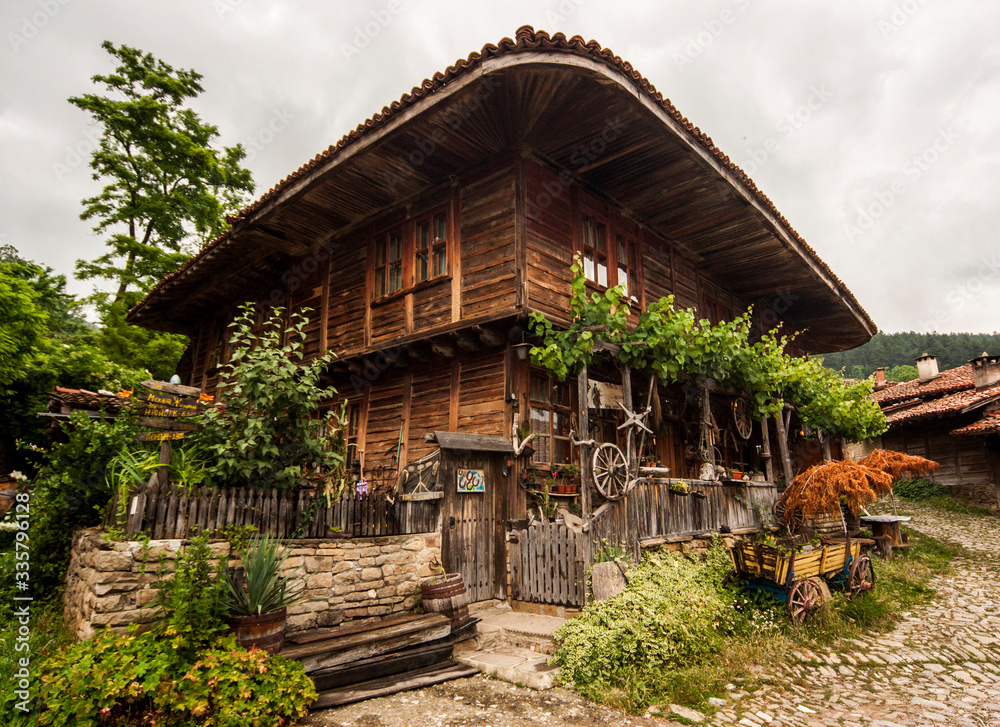 Traditional old Bulgarian houses in ethnographic reserve of Zheravna, Bulgaria