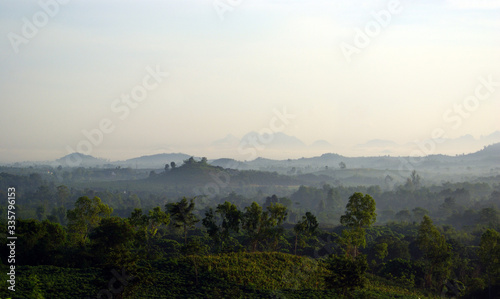 Morning mist and mountain view in the countryside © Satakorn
