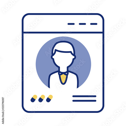 webpage with doctor health online line style