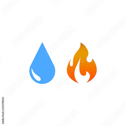 Drop of water and fire Illustration