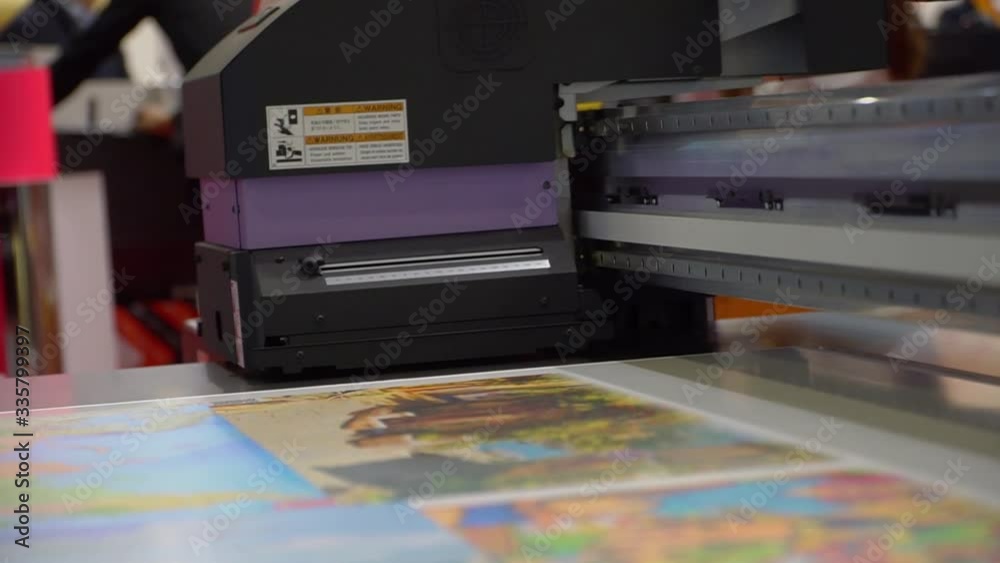 print for advertising and interior, modern printing machine
