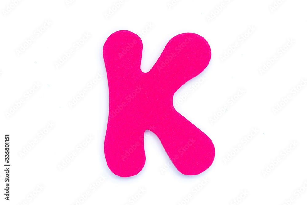 Colored letter K on white background, symbol and sign. template. isolated Colored letter K on white background, symbol and sign. template. isolated