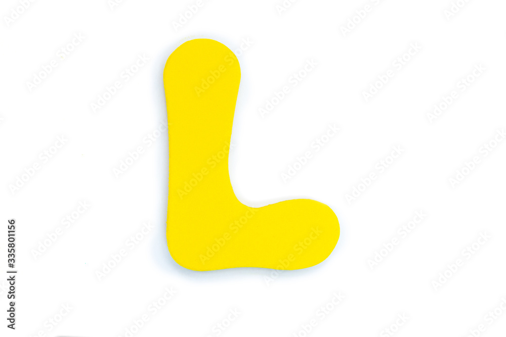 Colored letter L on white background, symbol and sign. template. isolated Colored letter L on white background, symbol and sign. template. isolated