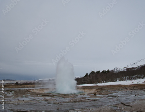 Wasserfontäne von dem bekannten Geysir in Island