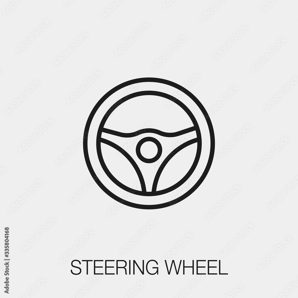 steering wheel icon vector. Linear style sign for mobile concept and
