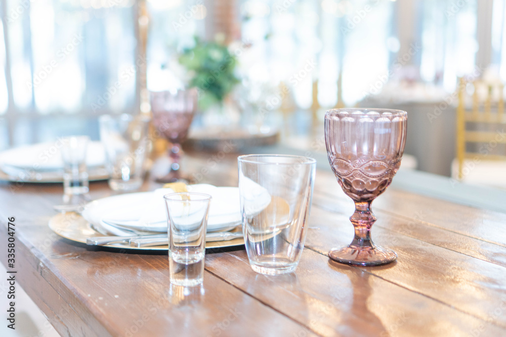 Festive table decor and light table setting Festive table decor and light table setting