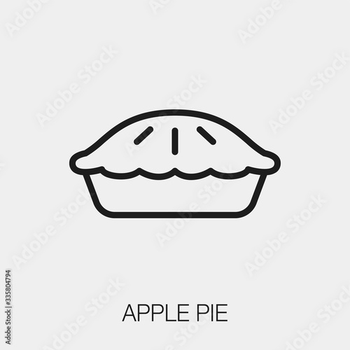 apple pie icon vector. Linear style sign for mobile concept and web design. apple pie symbol illustration. Pixel vector graphics - Vector.