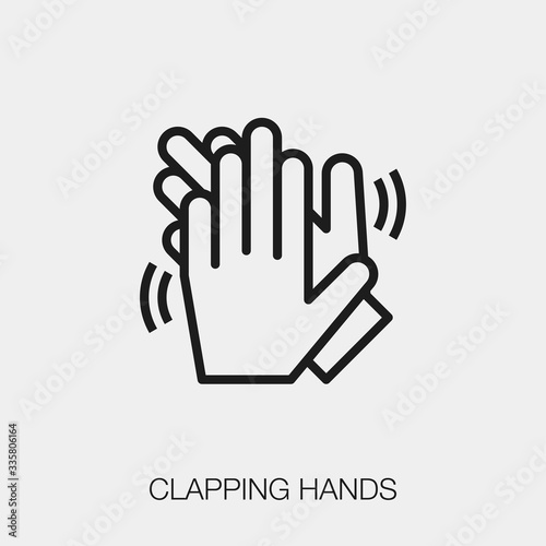 clapping hands icon vector. Linear style sign for mobile concept and web design. clapping hands symbol illustration. Pixel vector graphics - Vector.	