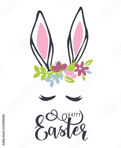 Cute rabbit ears for Happy Easter Day