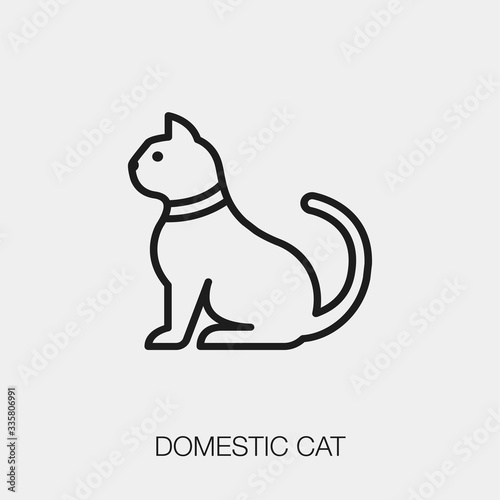 domestic cat icon vector sign symbol