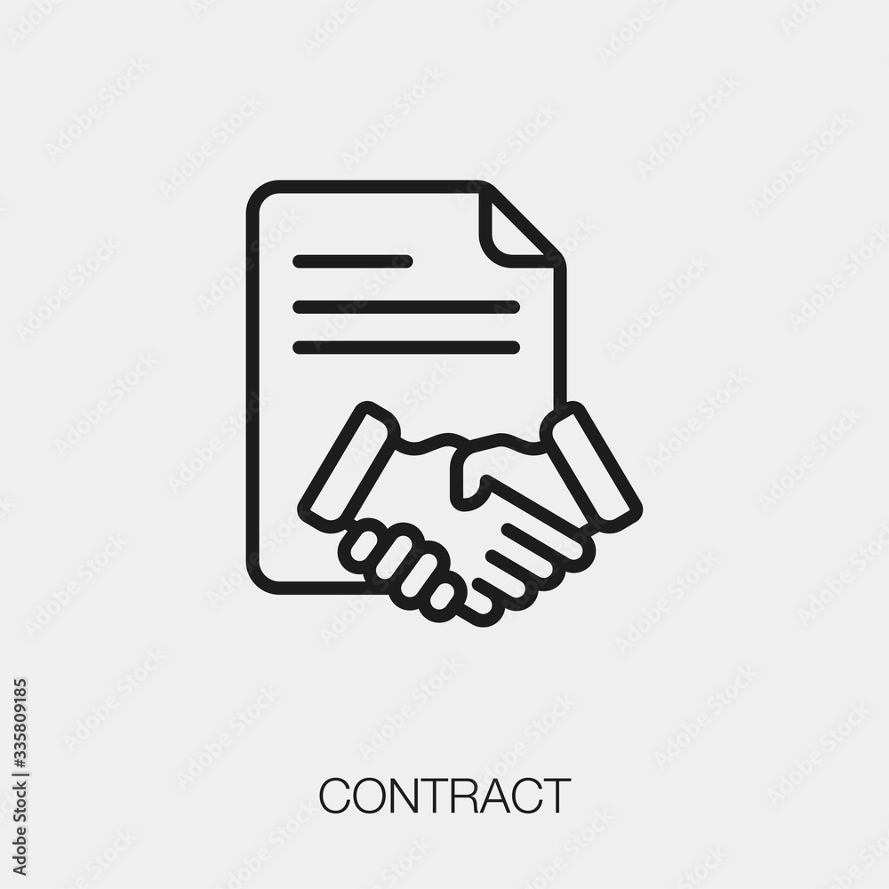 contract icon vector sign symbol - obrazy, fototapety, plakaty 