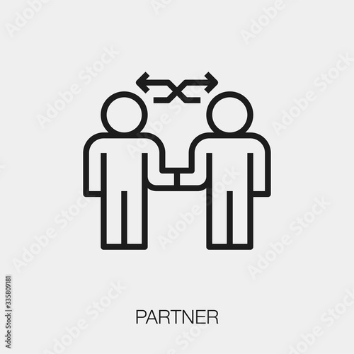 partner icon vector. Linear style sign for mobile concept and web design. partner symbol illustration. Pixel vector graphics - Vector.	