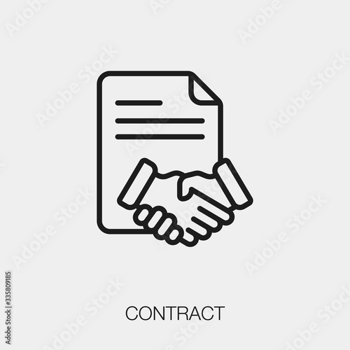 contract icon vector sign symbol photo