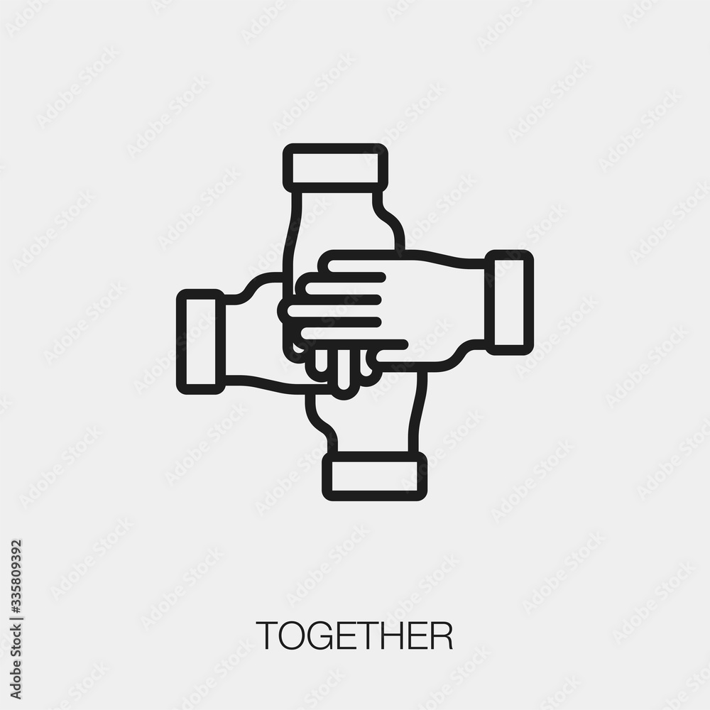 together icon vector sign symbol. teamwork vector together icon vector sign symbol. teamwork vector