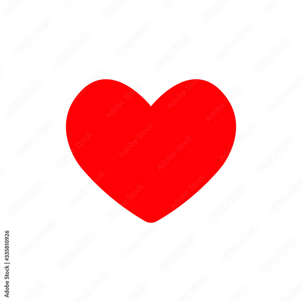 red heart on white background