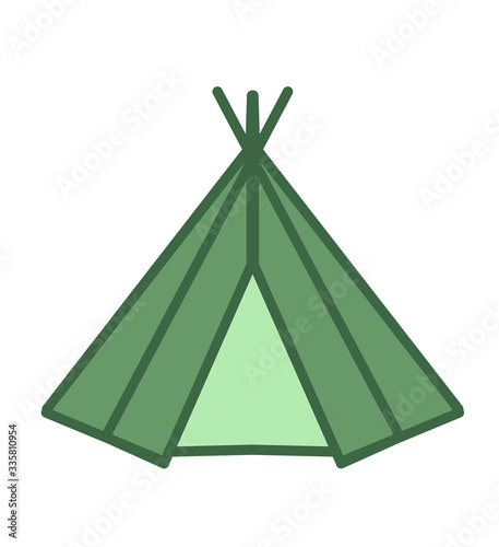 green tent isolated on white © minerva