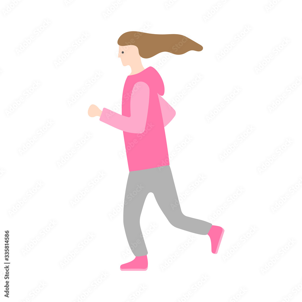 Girl is running. Health, sport, woman. Vector illustration. Girl is running. Health, sport, woman. Vector illustration.