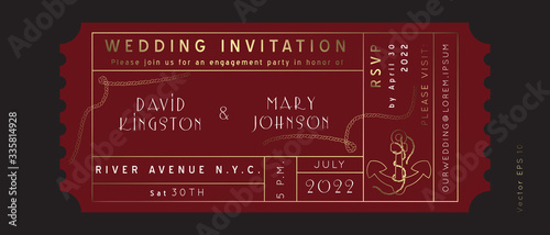 Nautical wedding vector design