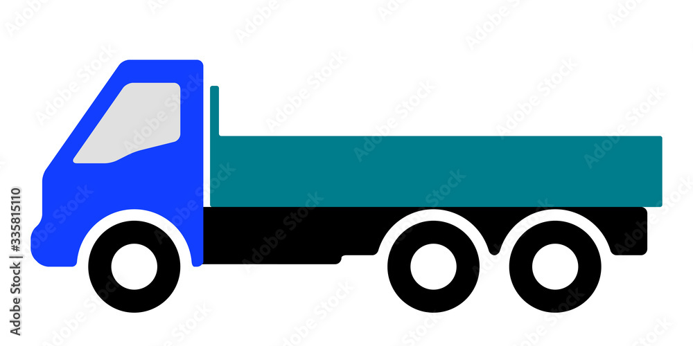 Silhouette of a truck on a white background. Silhouette of a truck on a white background.