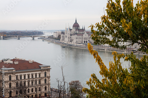 View of the Budapest Parliament over the Danube