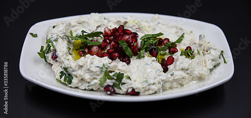Crete style eggplant paste  with pomegranate added