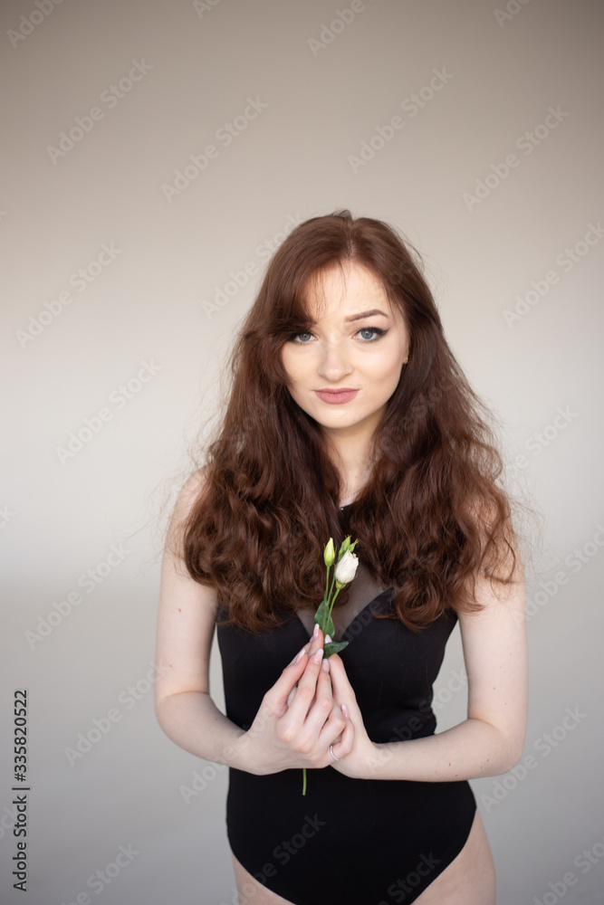 girl with flowers