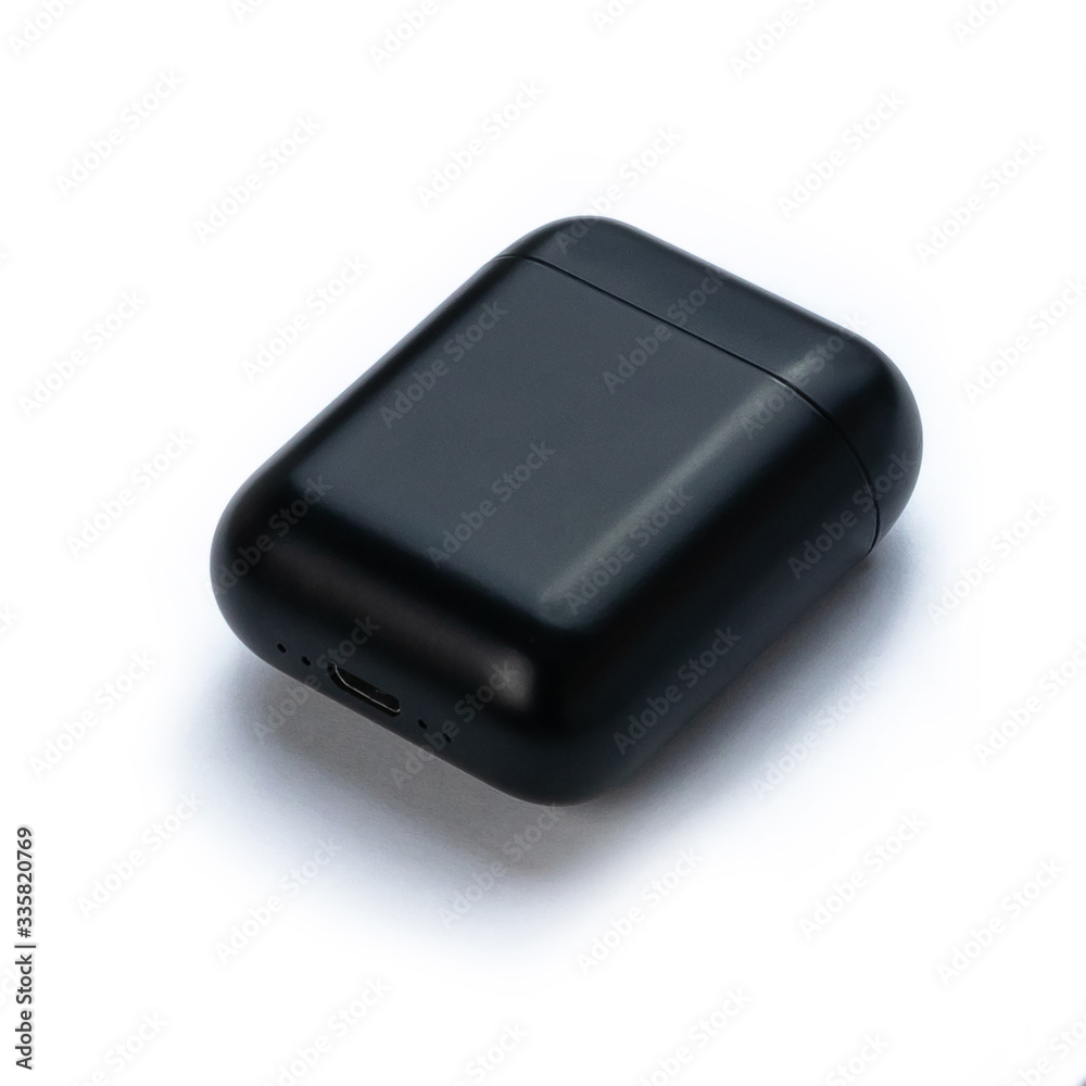 black case for wireless headphones on a white background black case for wireless headphones on a white background