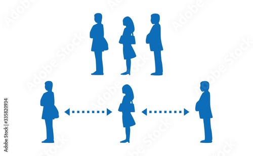 Simple icon representing social distance