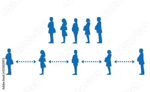 Simple icon representing social distance